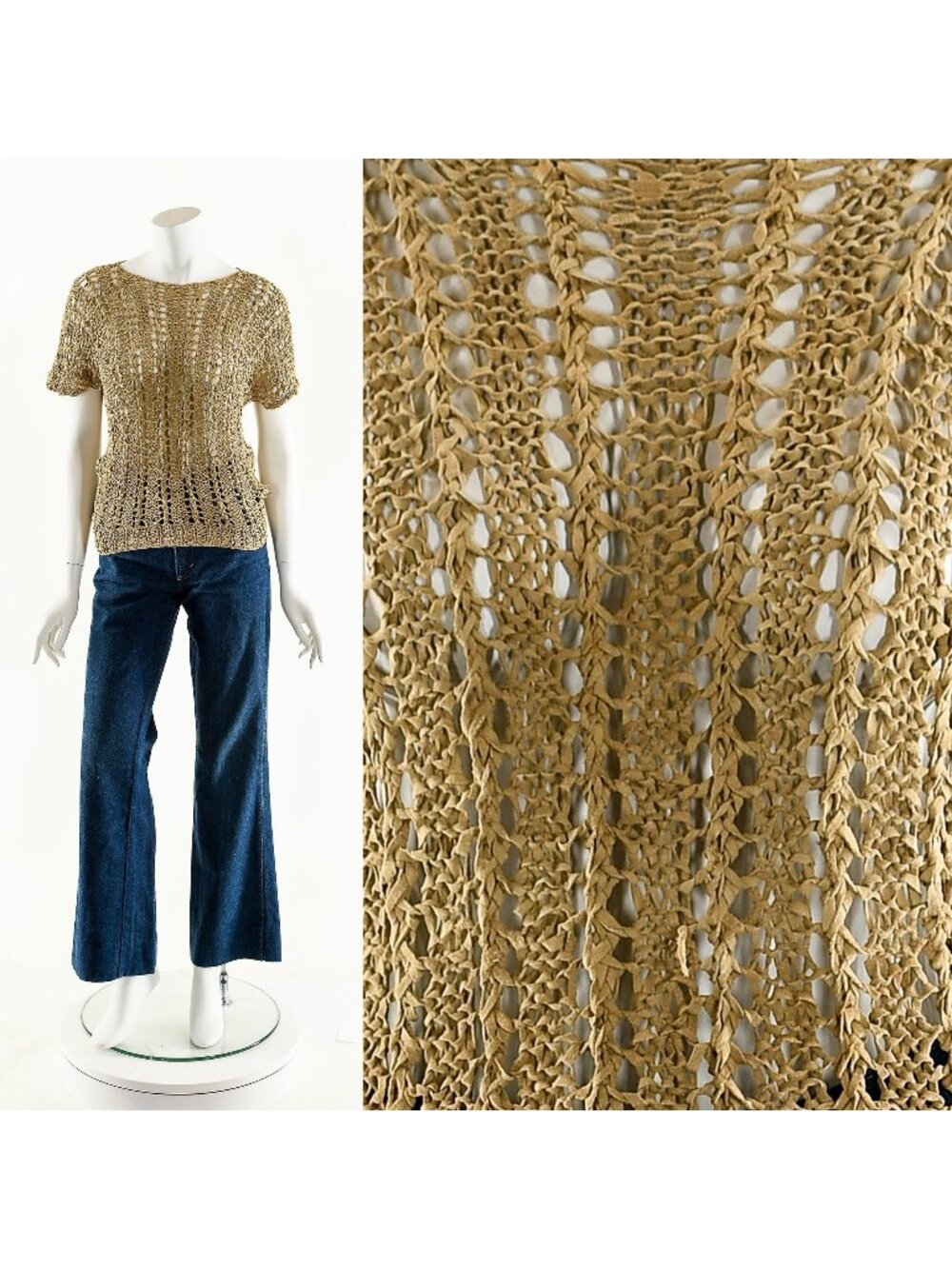 Macramé Leather Top,Brown Woven Leather Blouse,70s Bohemian Leather Shirt,Hand W